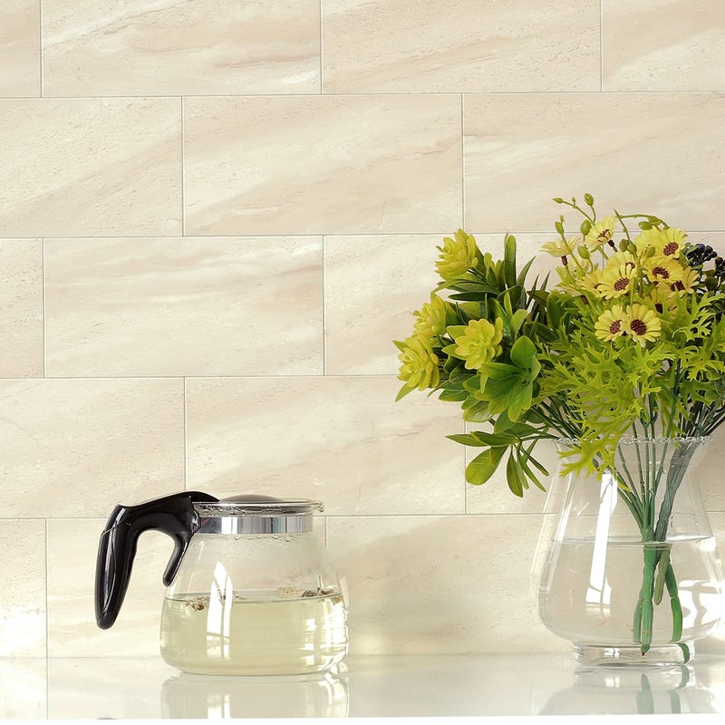 BeNice Peel and Stick Backsplash Large Bathroom Subway Tiles,Kitchen Shower Wall Stickers Waterproof(23Tiles) Beige - Image 5